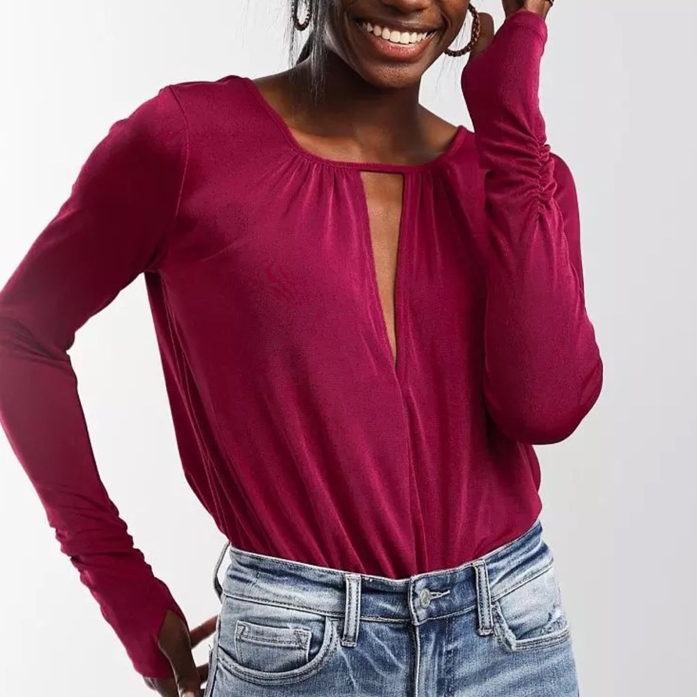 NWT INTIMATELY FREE PEOPLE Kaya keyhole bodysuit rose hypnotic